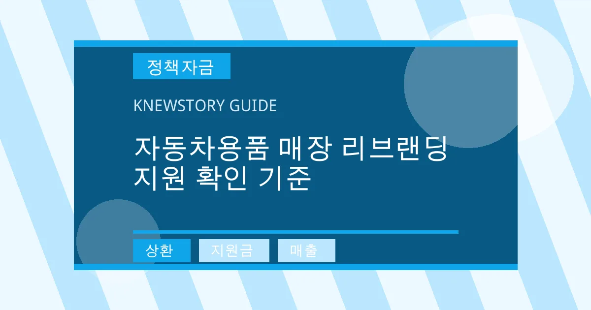 자동차용품 매장 리브랜딩 지원 확인 기준 - 상환, 지원금, 매출 대표 이미지