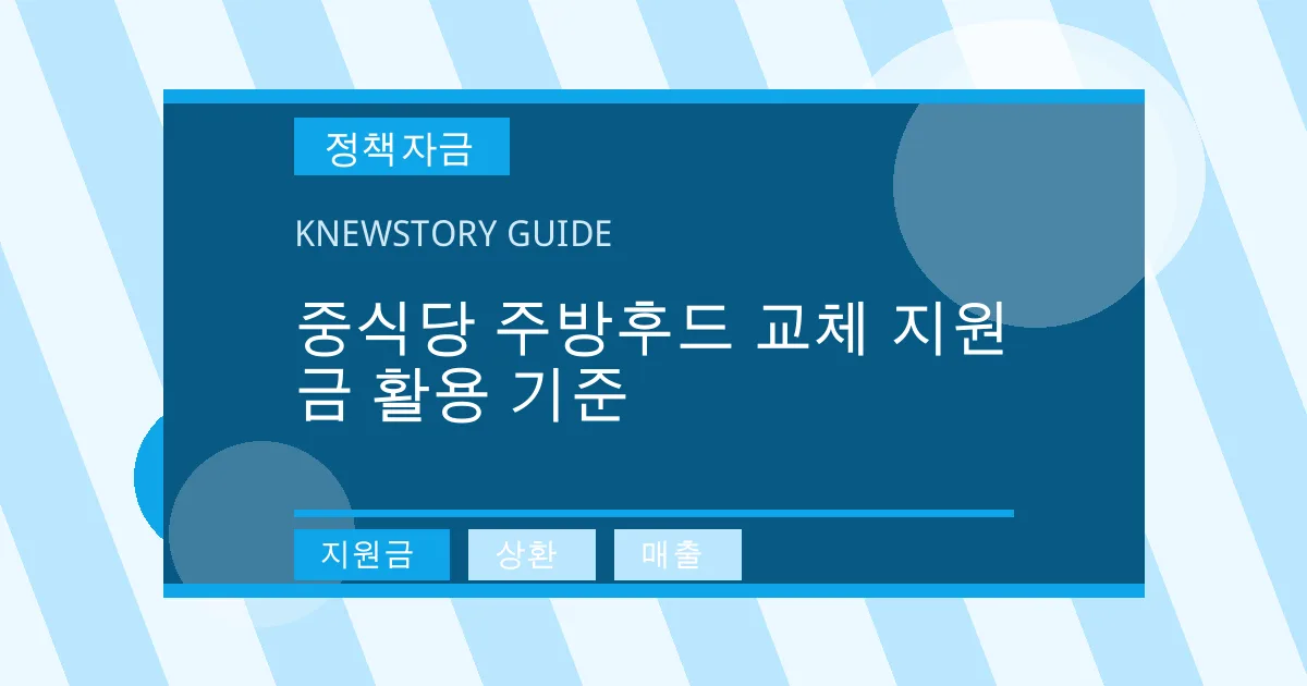 중식당 주방후드 교체 지원금 활용 기준 - 지원금, 상환, 매출 대표 이미지