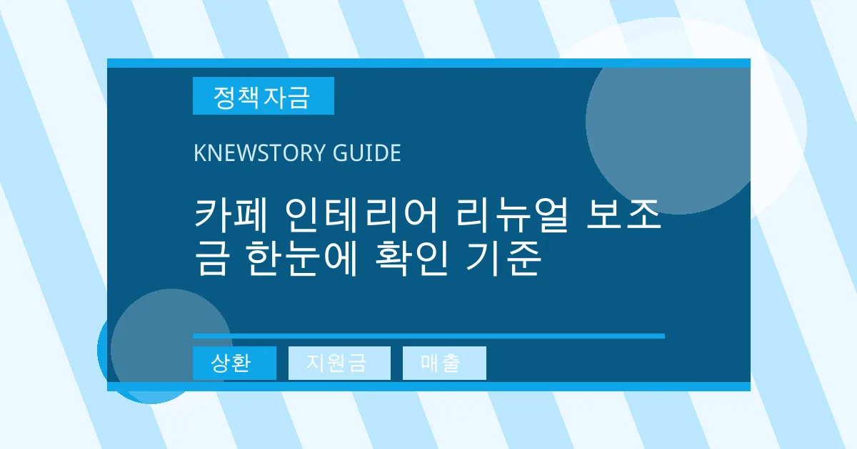 카페 인테리어 리뉴얼 보조금 한눈에 확인 기준 - 상환, 지원금, 매출 대표 이미지
