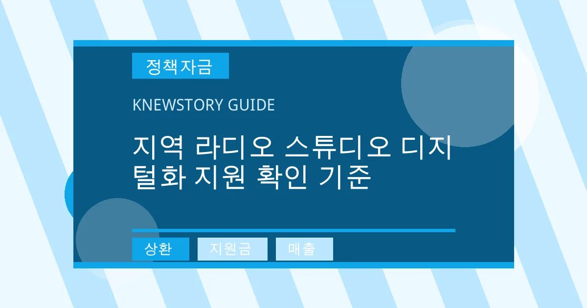 지역 라디오 스튜디오 디지털화 지원 확인 기준 - 상환, 지원금, 매출 대표 이미지