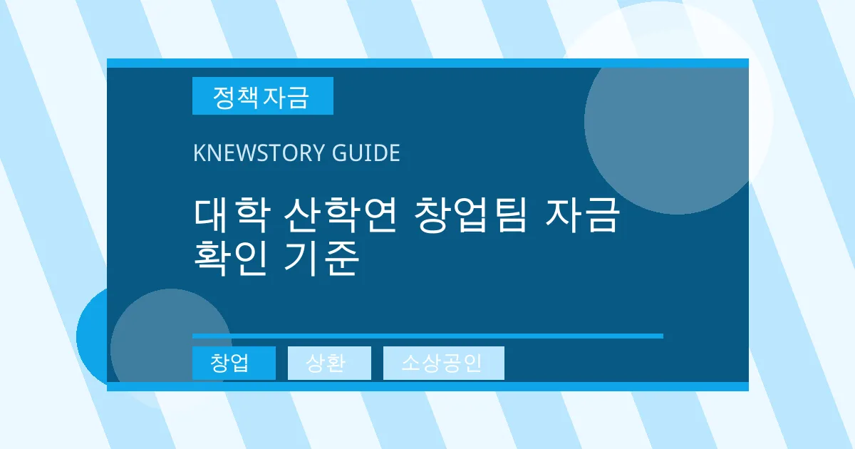 대학 산학연 창업팀 자금 확인 기준 - 창업, 상환, 소상공인 대표 이미지