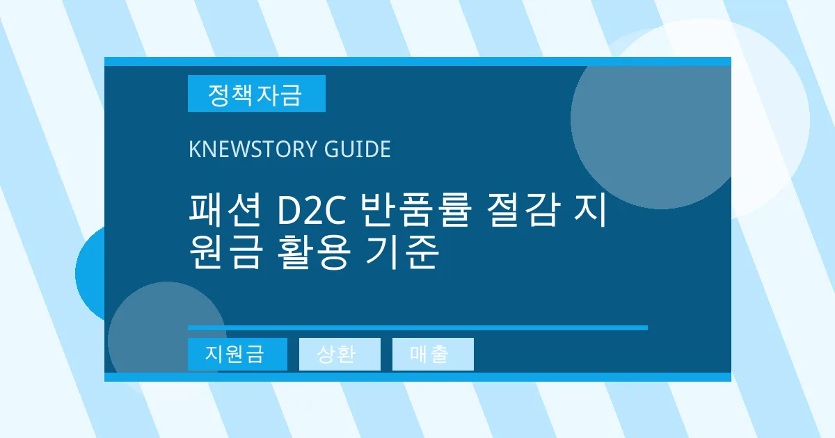 패션 D2C 반품률 절감 지원금 활용 기준 - 지원금, 상환, 매출 대표 이미지