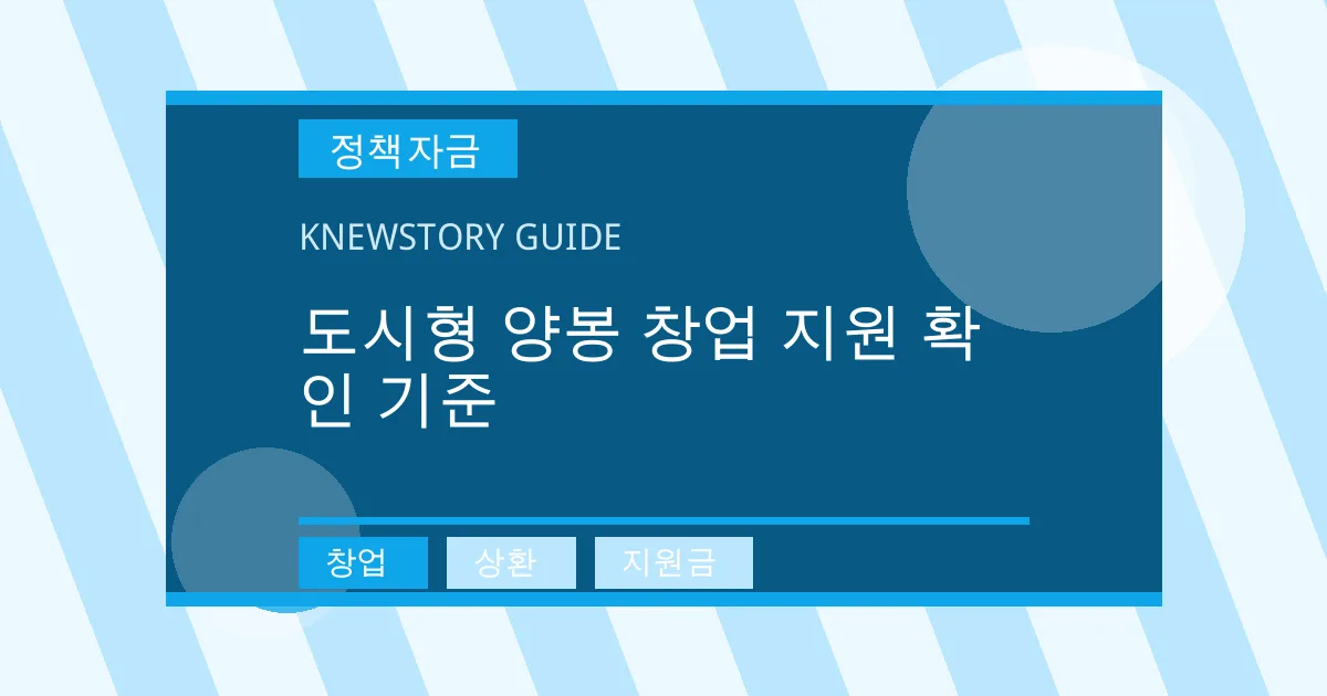 도시형 양봉 창업 지원 확인 기준 - 창업, 상환, 지원금 대표 이미지