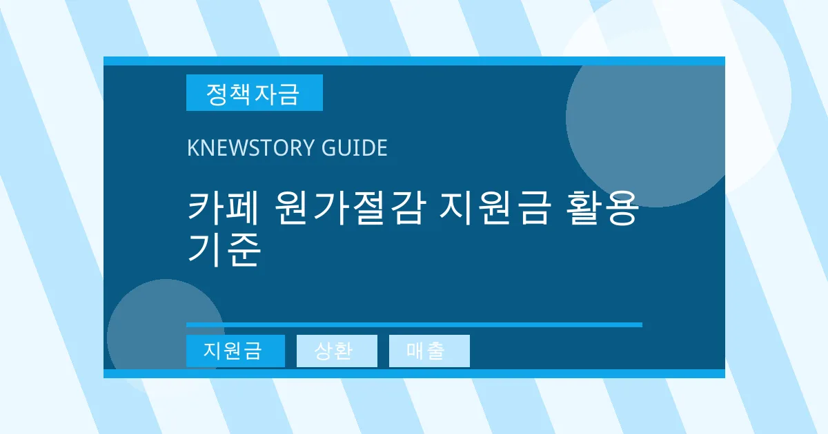 카페 원가절감 지원금 활용 기준 - 지원금, 상환, 매출 대표 이미지