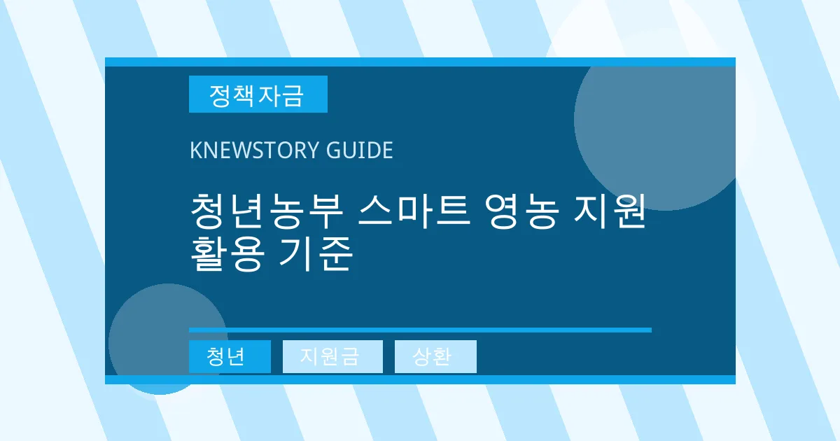 청년농부 스마트 영농 지원 활용 기준 - 청년, 지원금, 상환 대표 이미지