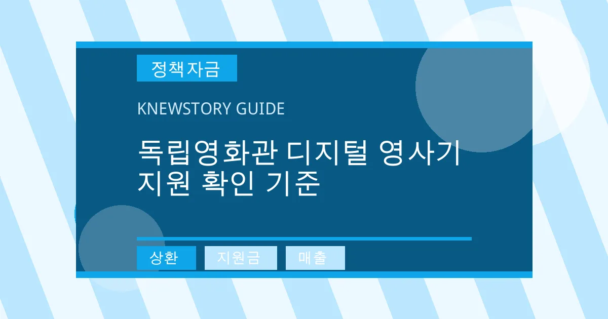 독립영화관 디지털 영사기 지원 확인 기준 - 상환, 지원금, 매출 대표 이미지