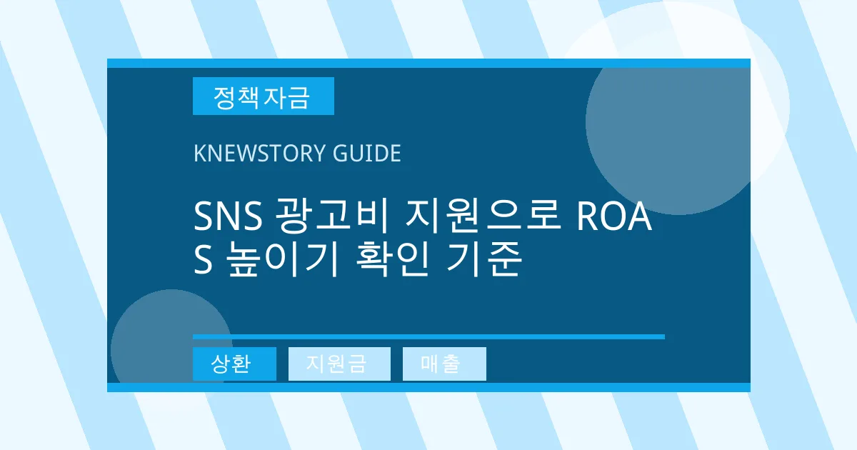 SNS 광고비 지원으로 ROAS 높이기 확인 기준 - 상환, 지원금, 매출 대표 이미지