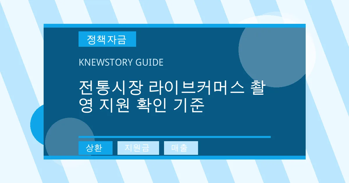 전통시장 라이브커머스 촬영 지원 확인 기준 - 상환, 지원금, 매출 대표 이미지