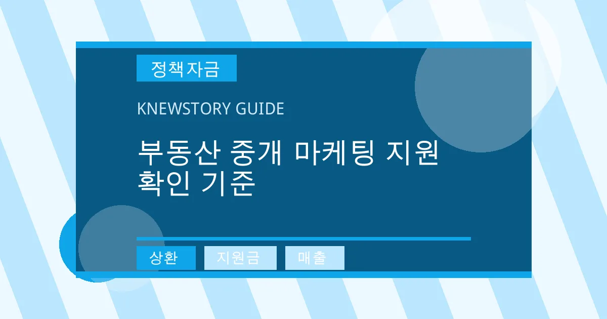 부동산 중개 마케팅 지원 확인 기준 - 상환, 지원금, 매출 대표 이미지