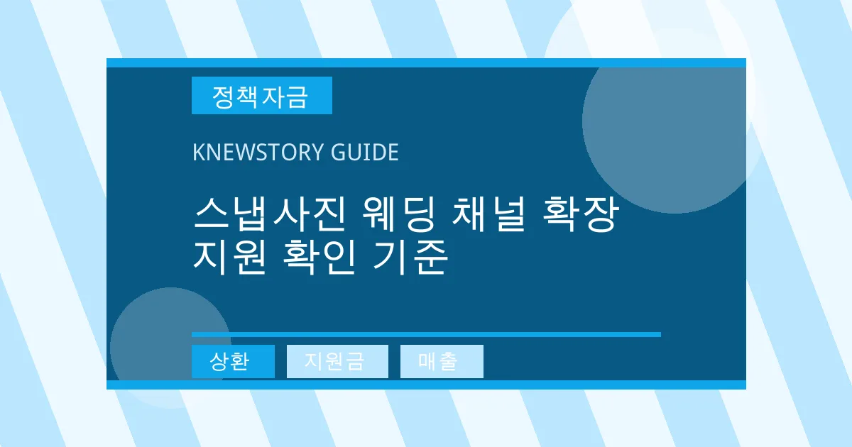 스냅사진 웨딩 채널 확장 지원 확인 기준 - 상환, 지원금, 매출 대표 이미지