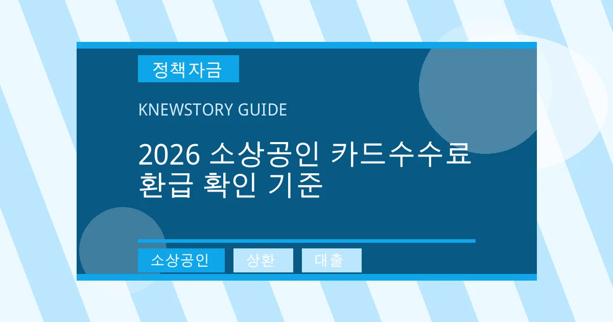 2026 소상공인 카드수수료 환급 확인 기준 - 소상공인, 상환, 대출 대표 이미지