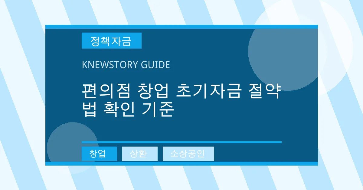 편의점 창업 초기자금 절약법 확인 기준 - 창업, 상환, 소상공인 대표 이미지