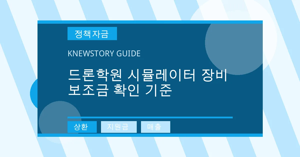 드론학원 시뮬레이터 장비 보조금 확인 기준 - 상환, 지원금, 매출 대표 이미지