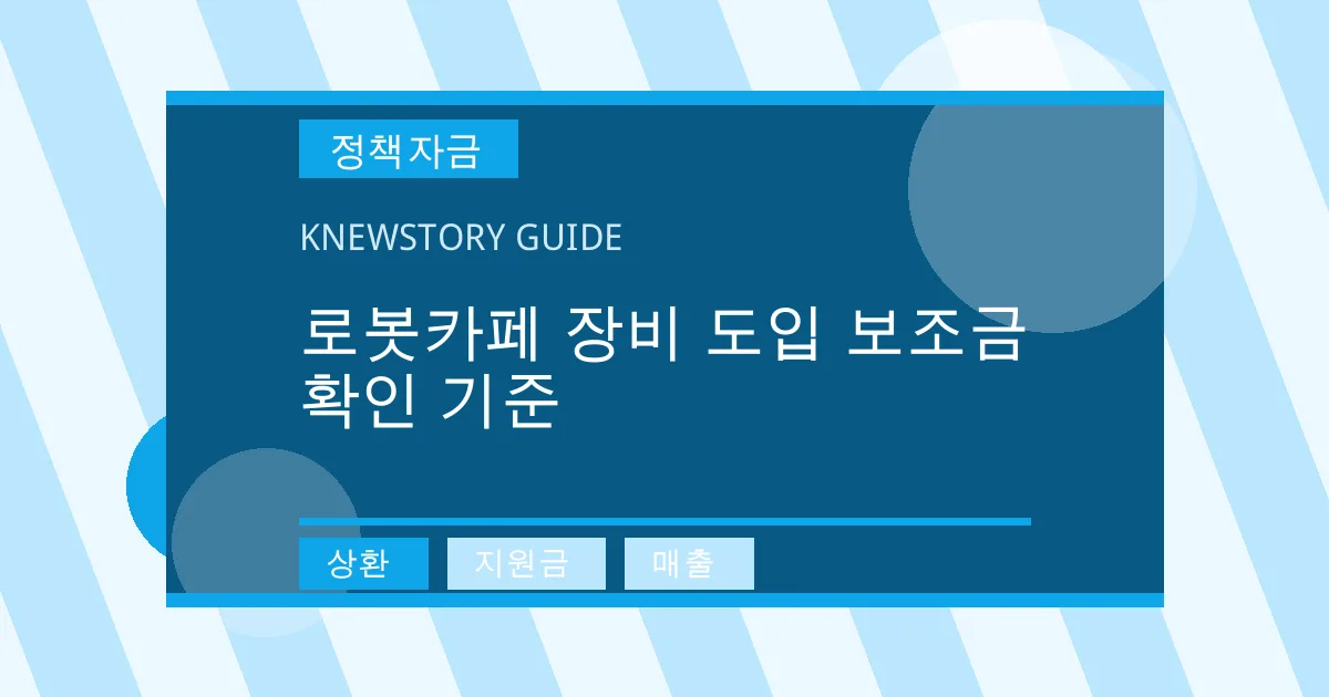 로봇카페 장비 도입 보조금 확인 기준 - 상환, 지원금, 매출 대표 이미지