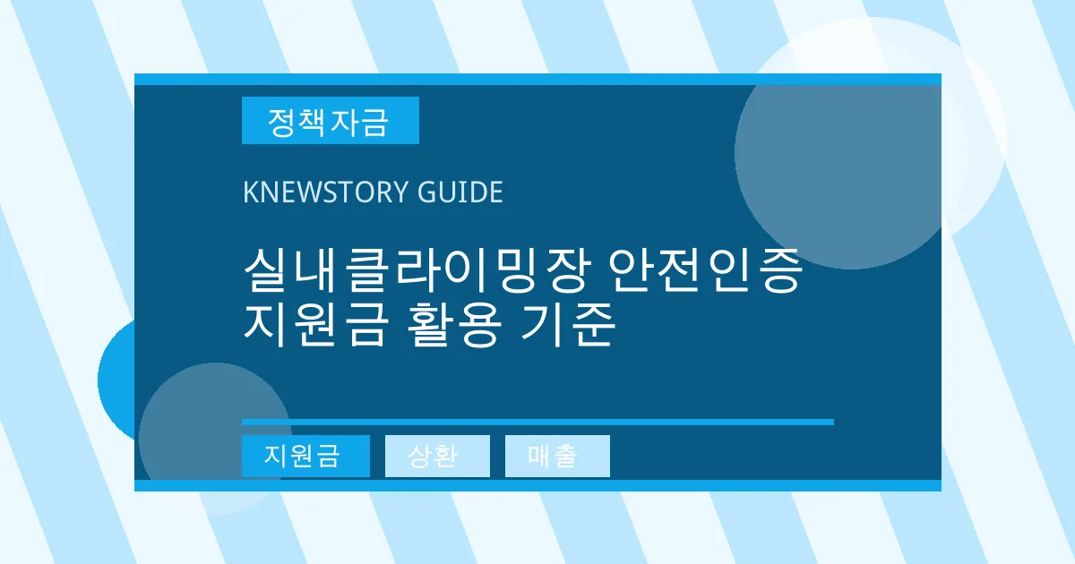 실내클라이밍장 안전인증 지원금 활용 기준 - 지원금, 상환, 매출 대표 이미지