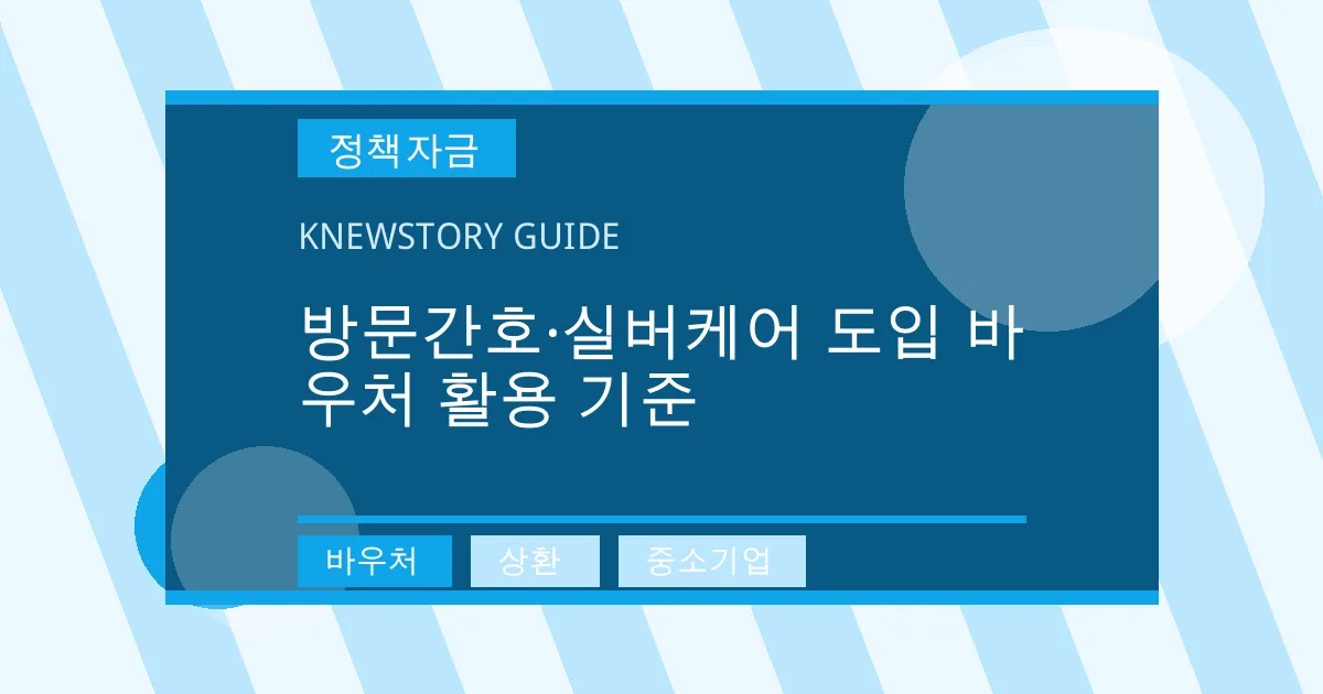 방문간호·실버케어 도입 바우처 활용 기준 - 바우처, 상환, 중소기업 대표 이미지