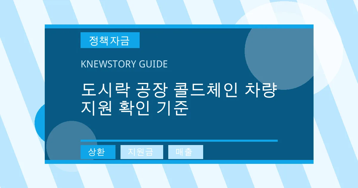 도시락 공장 콜드체인 차량 지원 확인 기준 - 상환, 지원금, 매출 대표 이미지