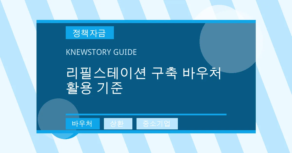 리필스테이션 구축 바우처 활용 기준 - 바우처, 상환, 중소기업 대표 이미지