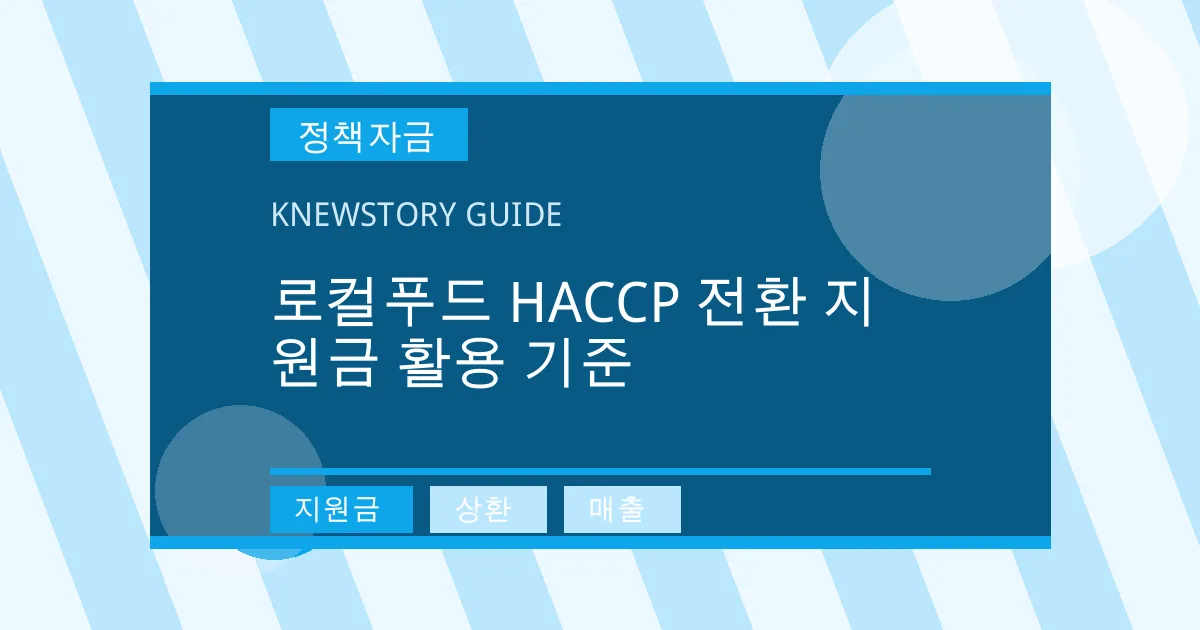 로컬푸드 HACCP 전환 지원금 활용 기준 - 지원금, 상환, 매출 대표 이미지
