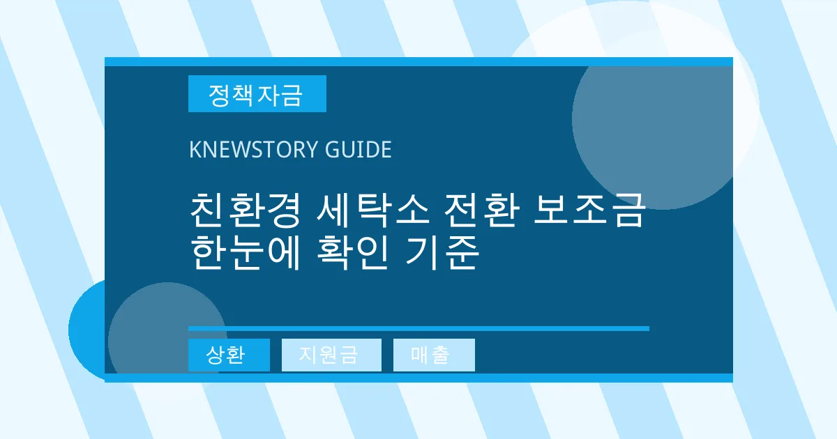친환경 세탁소 전환 보조금 한눈에 확인 기준 - 상환, 지원금, 매출 대표 이미지