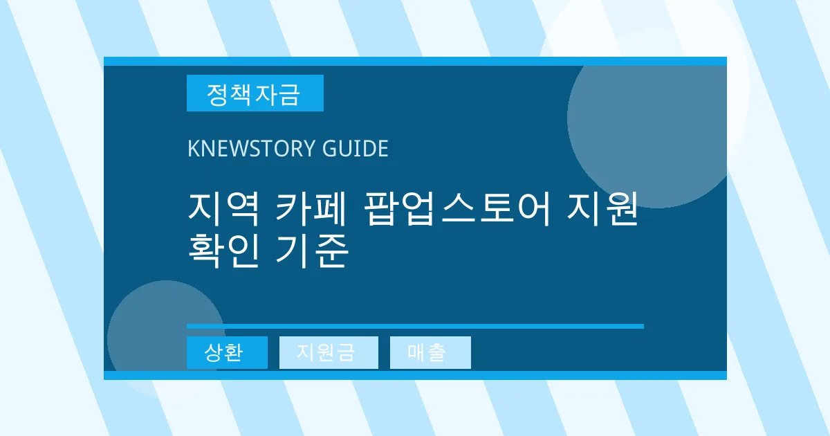 지역 카페 팝업스토어 지원 확인 기준 - 상환, 지원금, 매출 대표 이미지