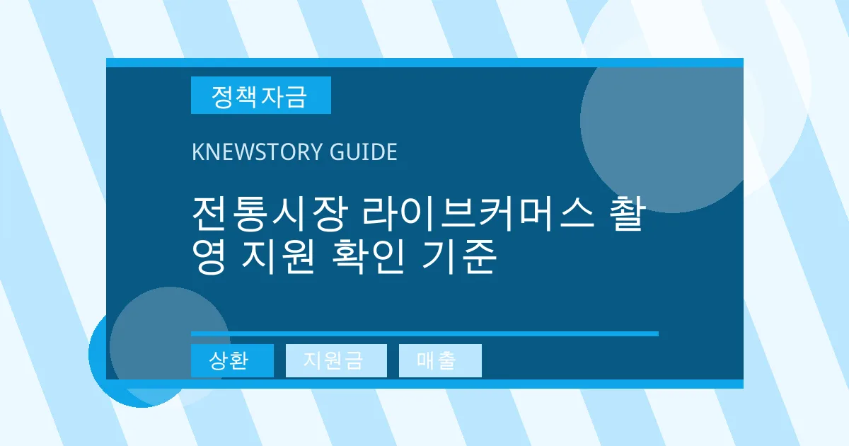 전통시장 라이브커머스 촬영 지원 확인 기준 - 상환, 지원금, 매출 대표 이미지