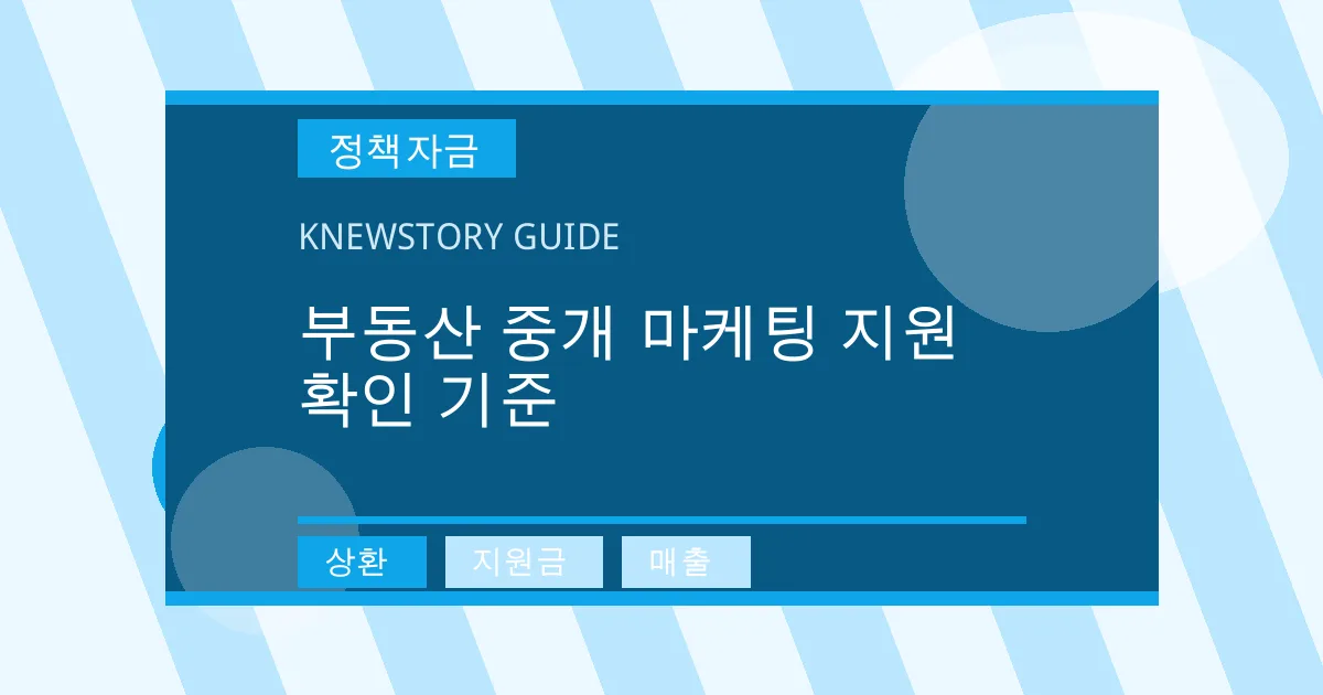 부동산 중개 마케팅 지원 확인 기준 - 상환, 지원금, 매출 대표 이미지