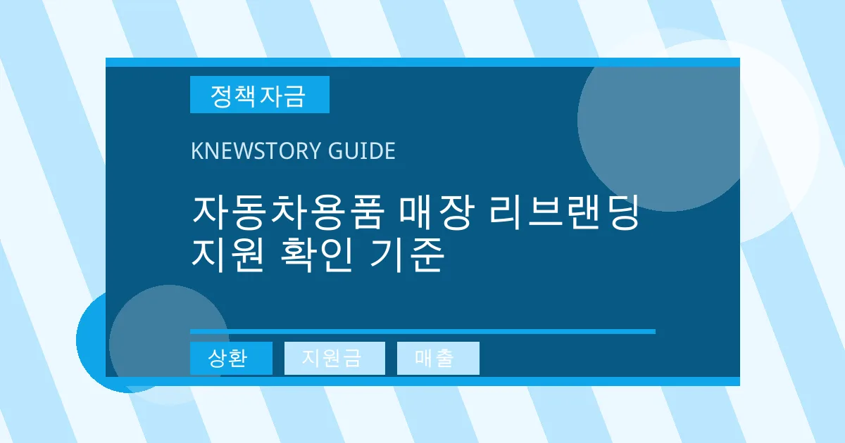 자동차용품 매장 리브랜딩 지원 확인 기준 - 상환, 지원금, 매출 대표 이미지