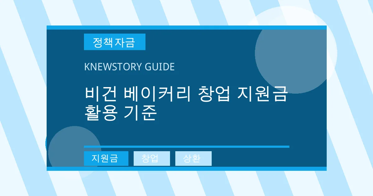 비건 베이커리 창업 지원금 활용 기준 - 지원금, 창업, 상환 대표 이미지