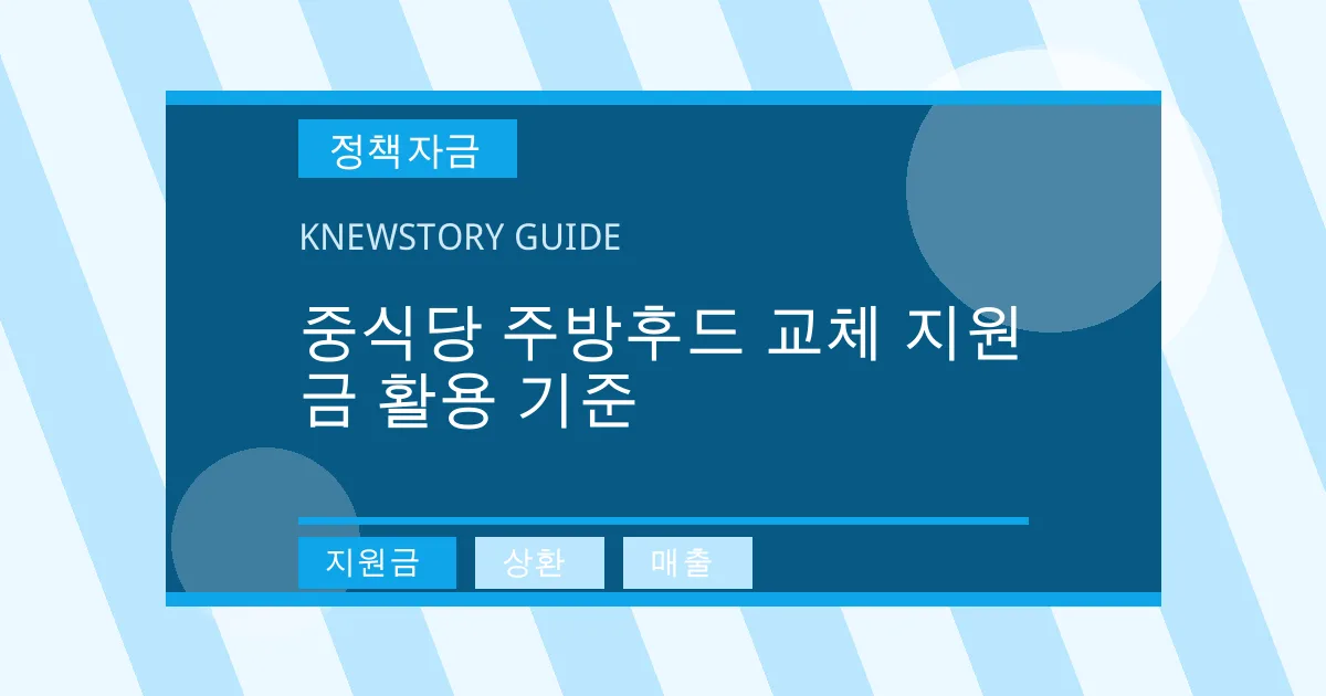 중식당 주방후드 교체 지원금 활용 기준 - 지원금, 상환, 매출 대표 이미지