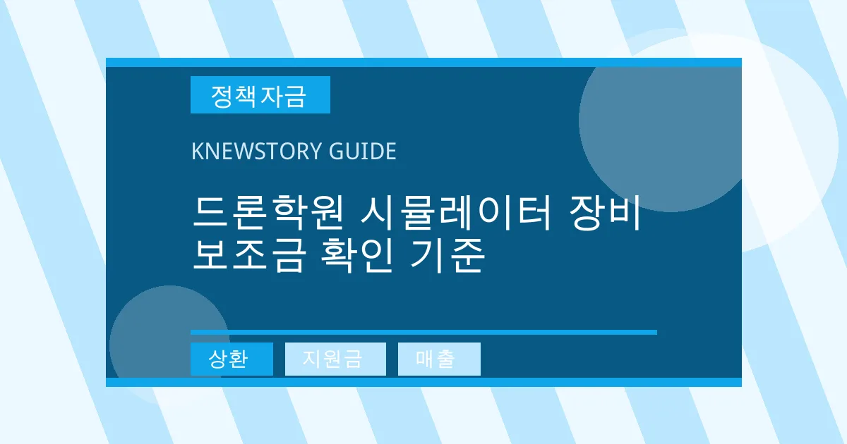 드론학원 시뮬레이터 장비 보조금 확인 기준 - 상환, 지원금, 매출 대표 이미지