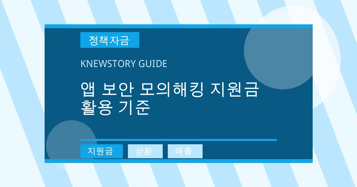 앱 보안 모의해킹 지원금 활용 기준 - 지원금, 상환, 매출 대표 이미지