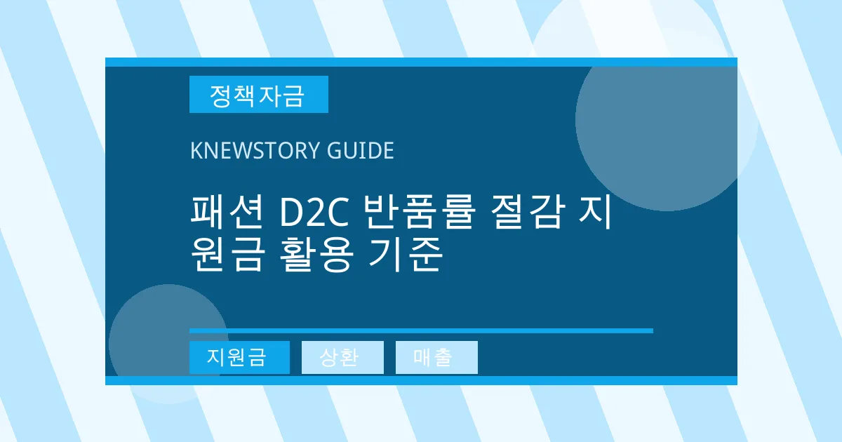 패션 D2C 반품률 절감 지원금 활용 기준 - 지원금, 상환, 매출 대표 이미지