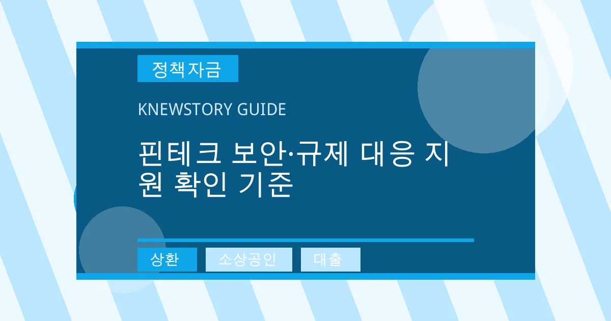 핀테크 보안·규제 대응 지원 확인 기준 - 상환, 소상공인, 대출 대표 이미지