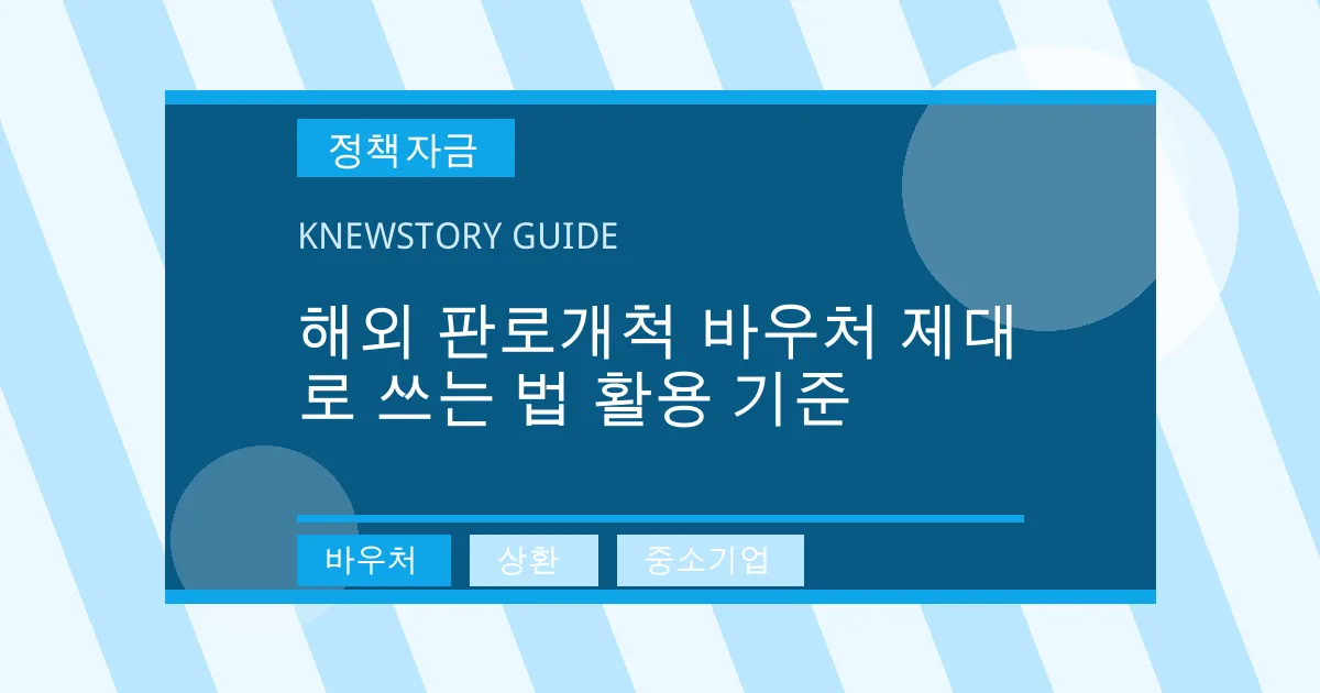 해외 판로개척 바우처 제대로 쓰는 법 활용 기준 - 바우처, 상환, 중소기업 대표 이미지