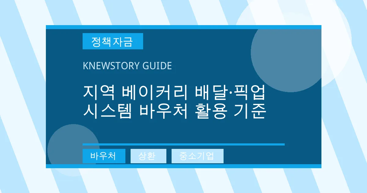지역 베이커리 배달·픽업 시스템 바우처 활용 기준 - 바우처, 상환, 중소기업 대표 이미지