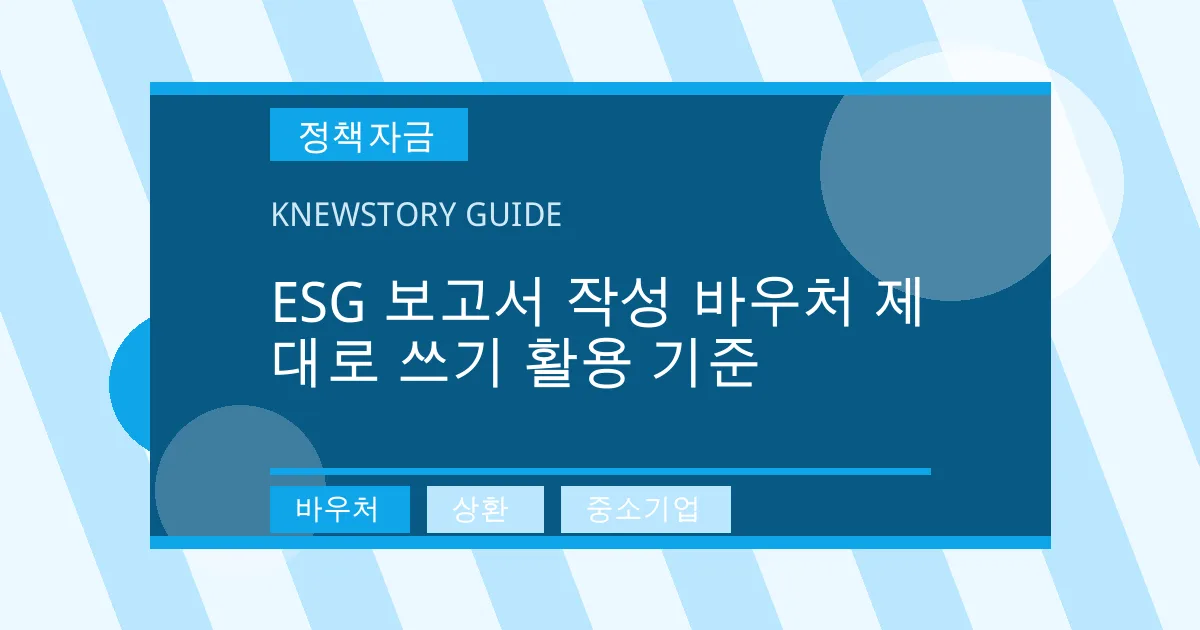 ESG 보고서 작성 바우처 제대로 쓰기 활용 기준 - 바우처, 상환, 중소기업 대표 이미지
