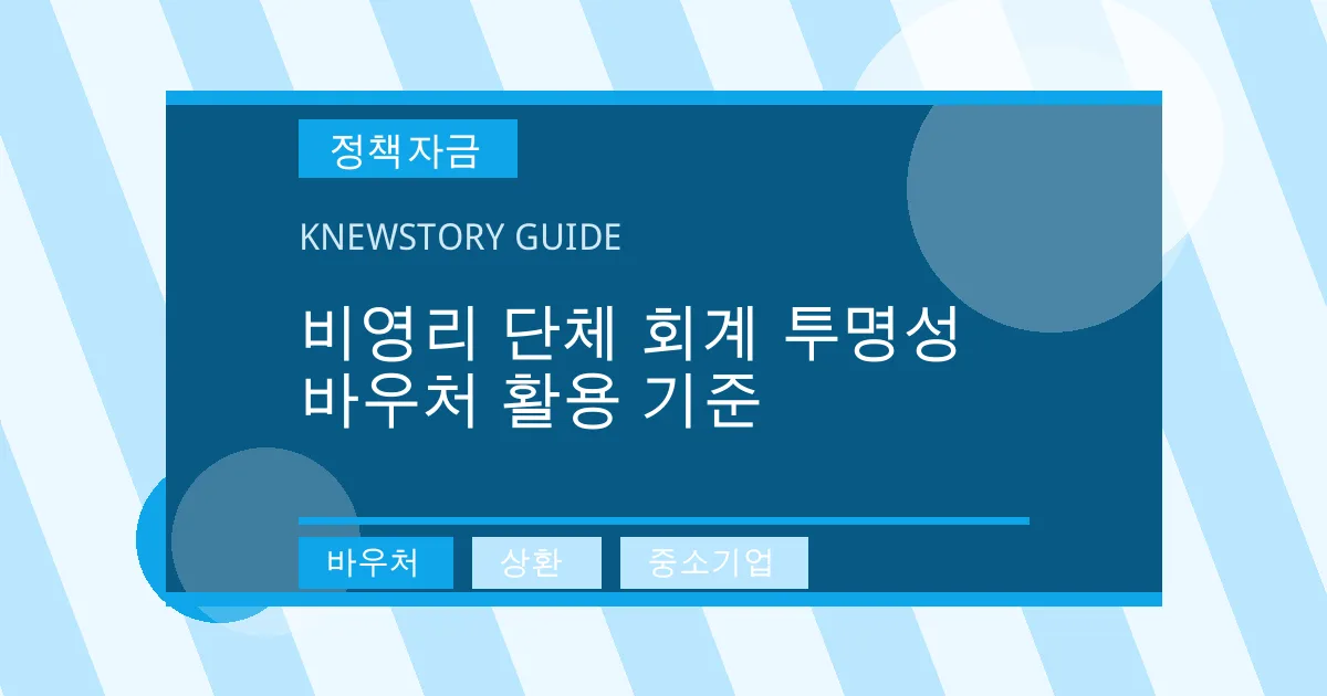 비영리 단체 회계 투명성 바우처 활용 기준 - 바우처, 상환, 중소기업 대표 이미지