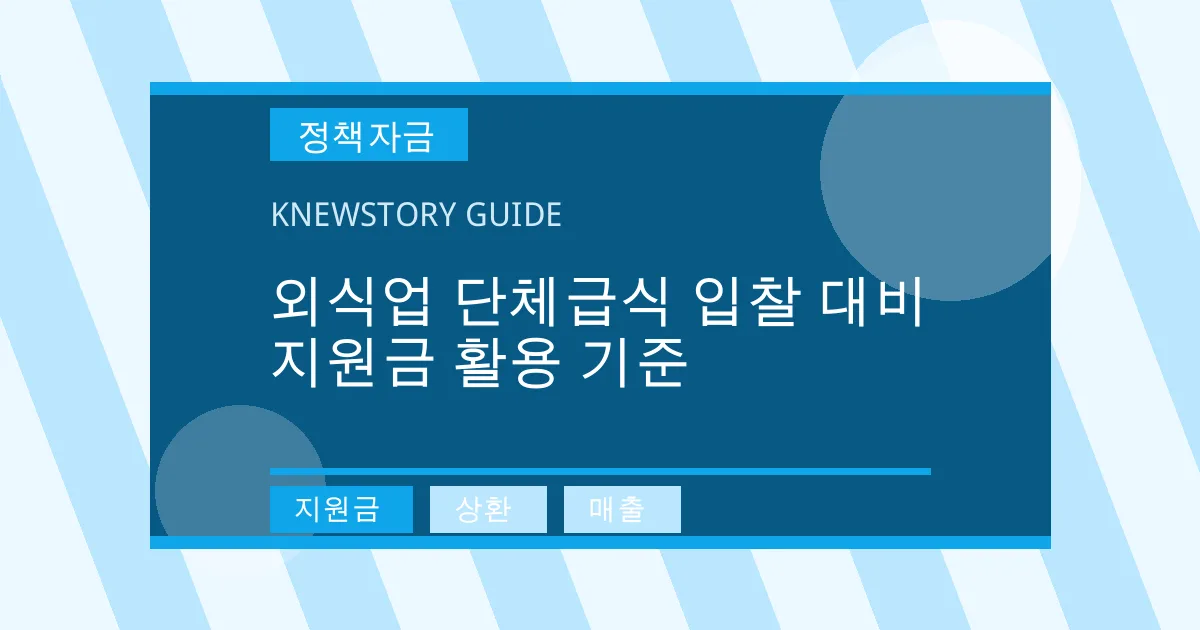 외식업 단체급식 입찰 대비 지원금 활용 기준 - 지원금, 상환, 매출 대표 이미지