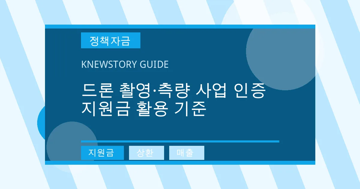 드론 촬영·측량 사업 인증 지원금 활용 기준 - 지원금, 상환, 매출 대표 이미지