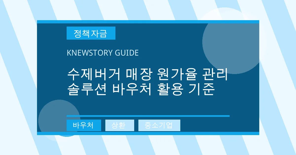 수제버거 매장 원가율 관리 솔루션 바우처 활용 기준 - 바우처, 상환, 중소기업 대표 이미지