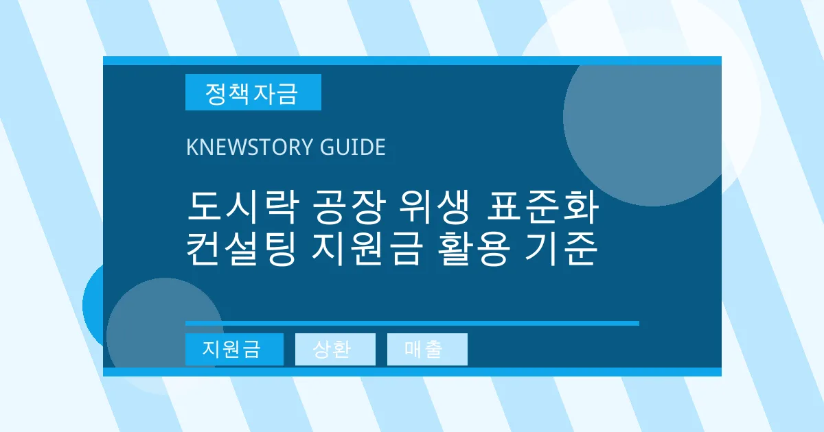 도시락 공장 위생 표준화 컨설팅 지원금 활용 기준 - 지원금, 상환, 매출 대표 이미지