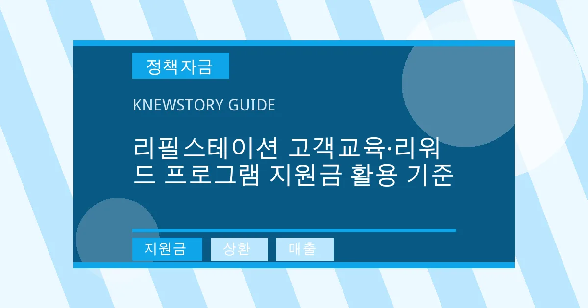리필스테이션 고객교육·리워드 프로그램 지원금 활용 기준 - 지원금, 상환, 매출 대표 이미지