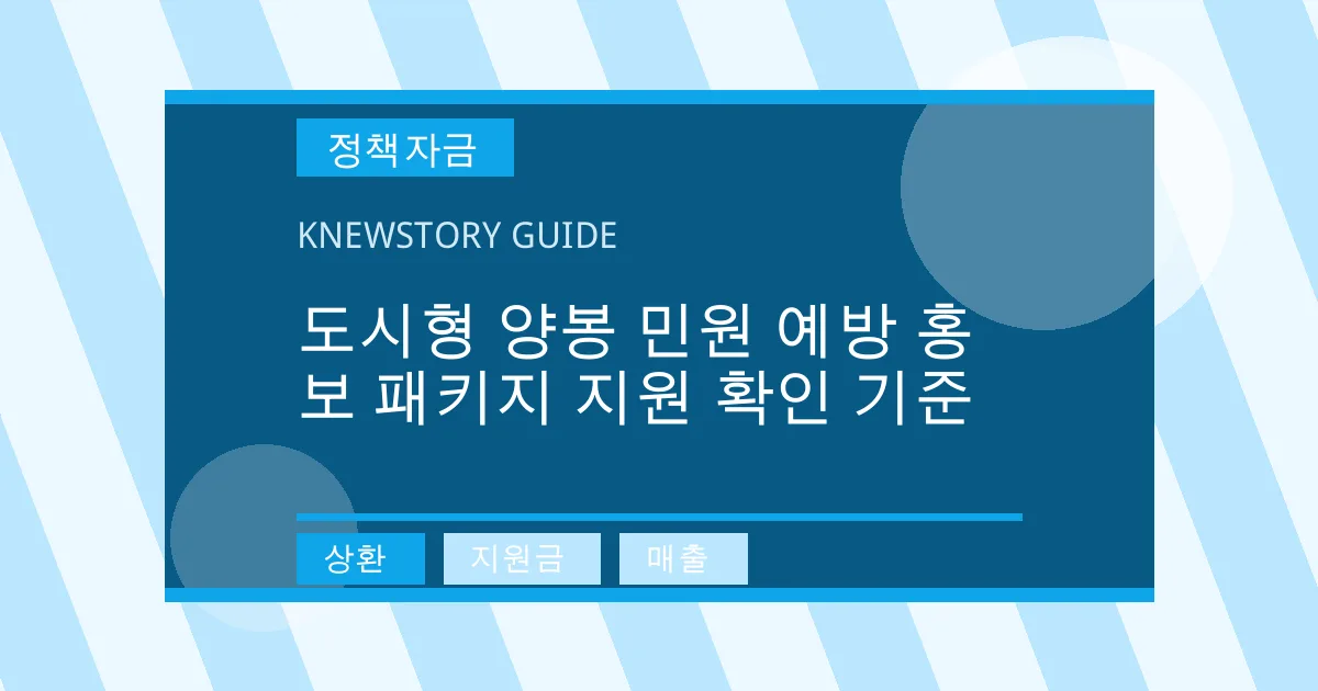 도시형 양봉 민원 예방 홍보 패키지 지원 확인 기준 - 상환, 지원금, 매출 대표 이미지