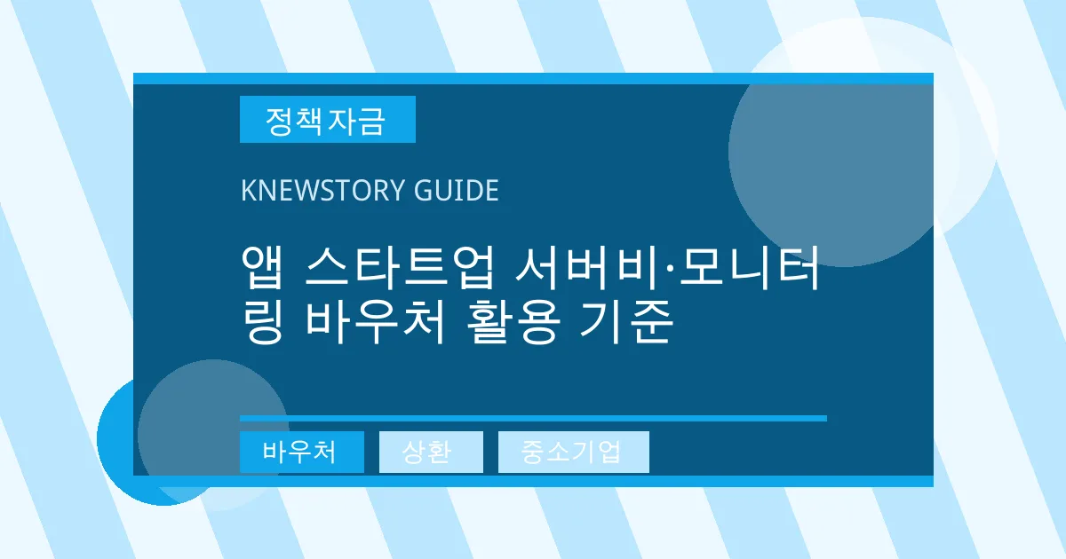 앱 스타트업 서버비·모니터링 바우처 활용 기준 - 바우처, 상환, 중소기업 대표 이미지