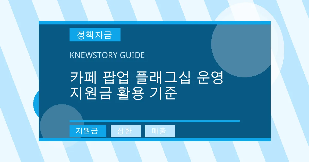 카페 팝업 플래그십 운영 지원금 활용 기준 - 지원금, 상환, 매출 대표 이미지