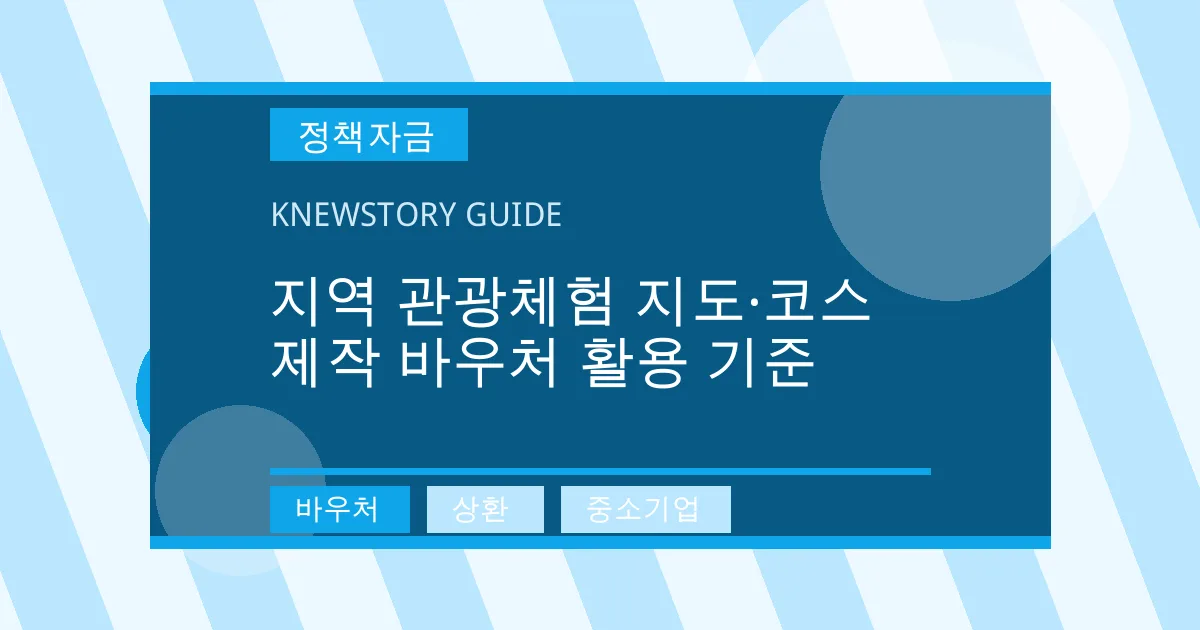 지역 관광체험 지도·코스 제작 바우처 활용 기준 - 바우처, 상환, 중소기업 대표 이미지