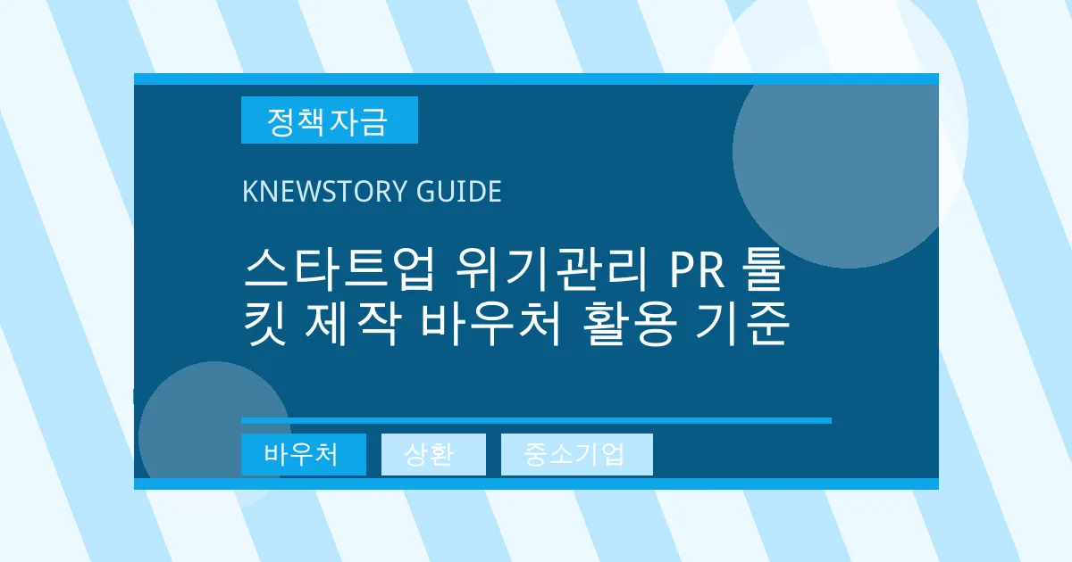 스타트업 위기관리 PR 툴킷 제작 바우처 활용 기준 - 바우처, 상환, 중소기업 대표 이미지