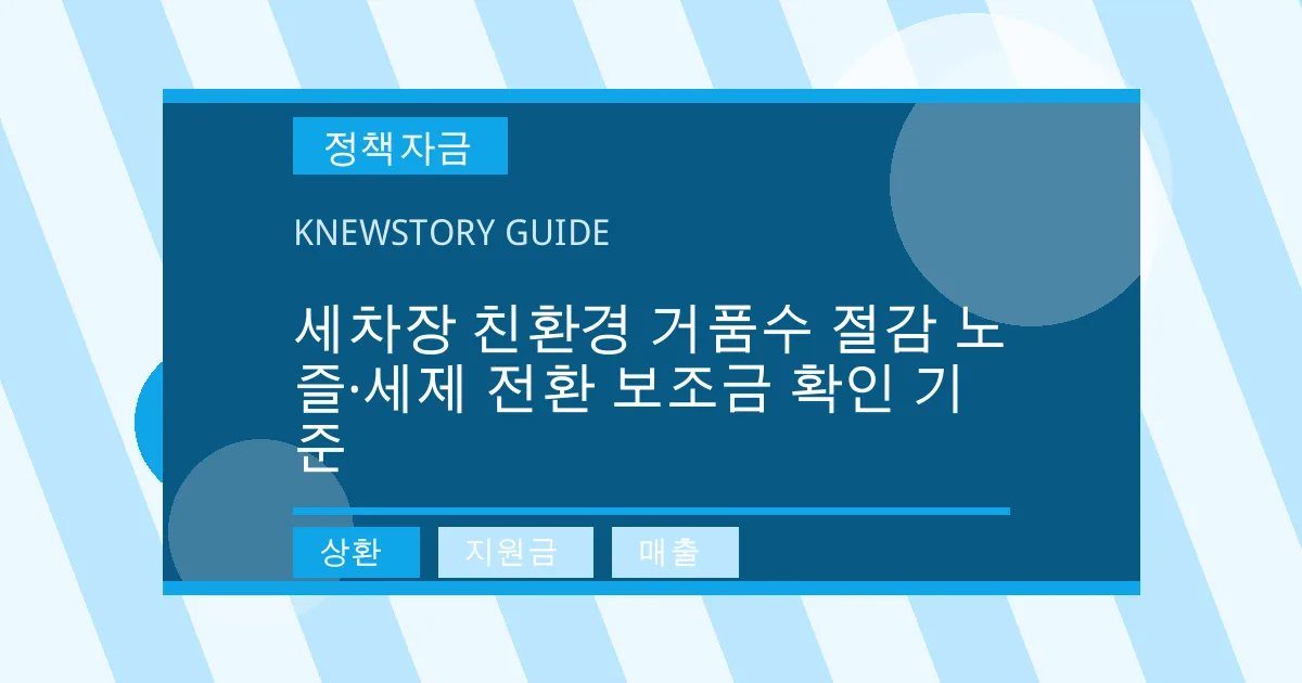 세차장 친환경 거품수 절감 노즐·세제 전환 보조금 확인 기준 - 상환, 지원금, 매출 대표 이미지