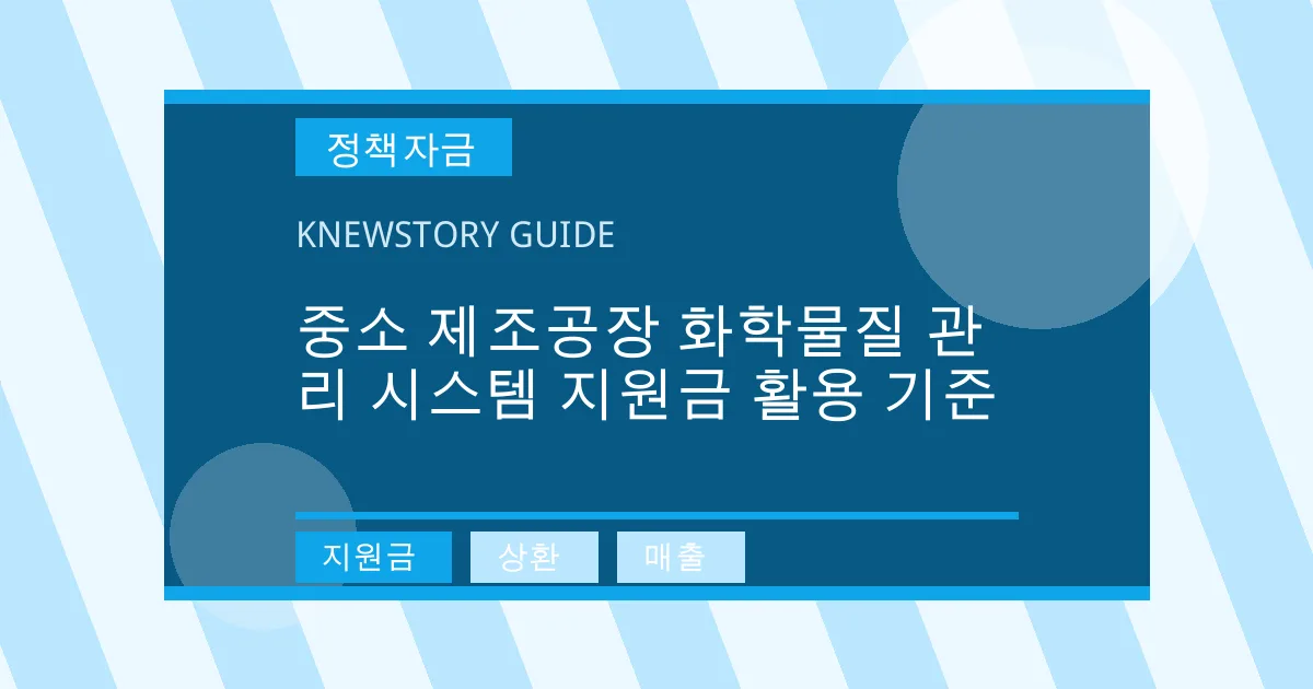 중소 제조공장 화학물질 관리 시스템 지원금 활용 기준 - 지원금, 상환, 매출 대표 이미지